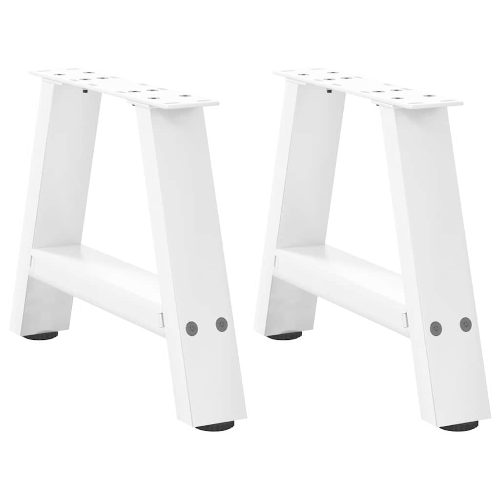 vidaXL Couchtischbeine A-Form 2 Stk. Weiß 30x(30-31) cm Stahl
