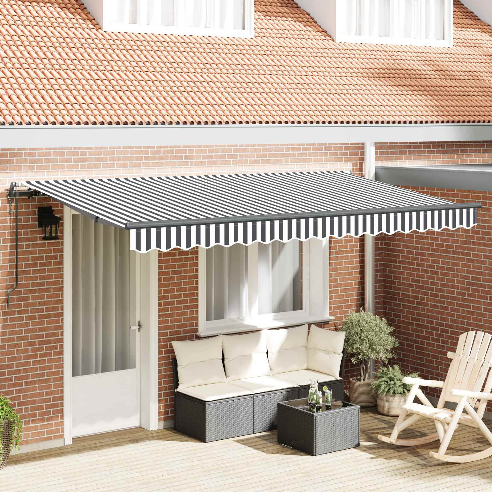 vidaXL Einziehbare Markise Anthrazit 400 x 200 cm Stoff