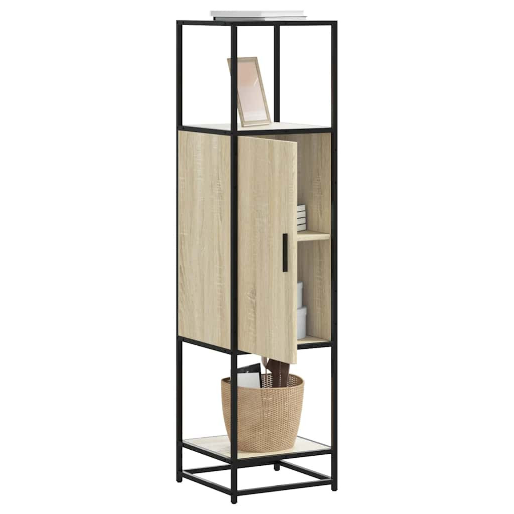 vidaXL Highboard Sonoma-Eiche 35,5x35x139 cm Holzwerkstoff Metall