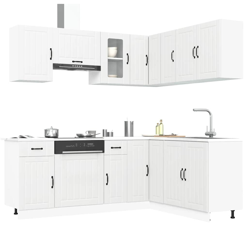 vidaXL 11-tlg. Küchenschrank-Set Lucca Weiß Holzwerkstoff