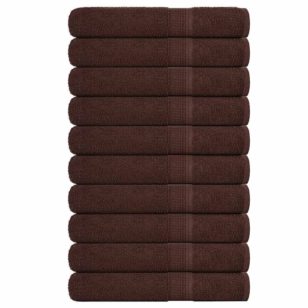 vidaXL Handtücher FROGN 10 Stk. Braun 100x200 cm 360 g/m²