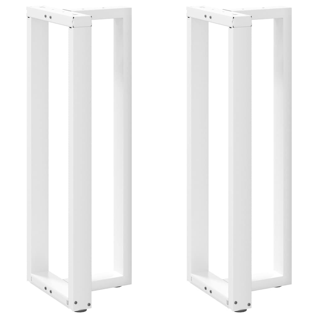 vidaXL Bartischbeine T-Form 2 Stk. Weiß 50x35x(110-111) cm Stahl