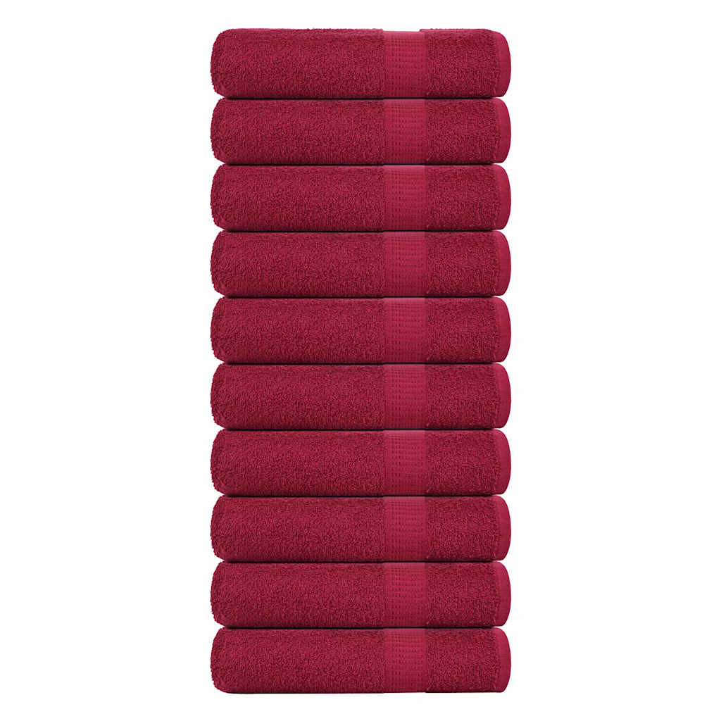 vidaXL Duschtücher FROGN 10 Stk. Bordeaux 70x140 cm 360 g/qm