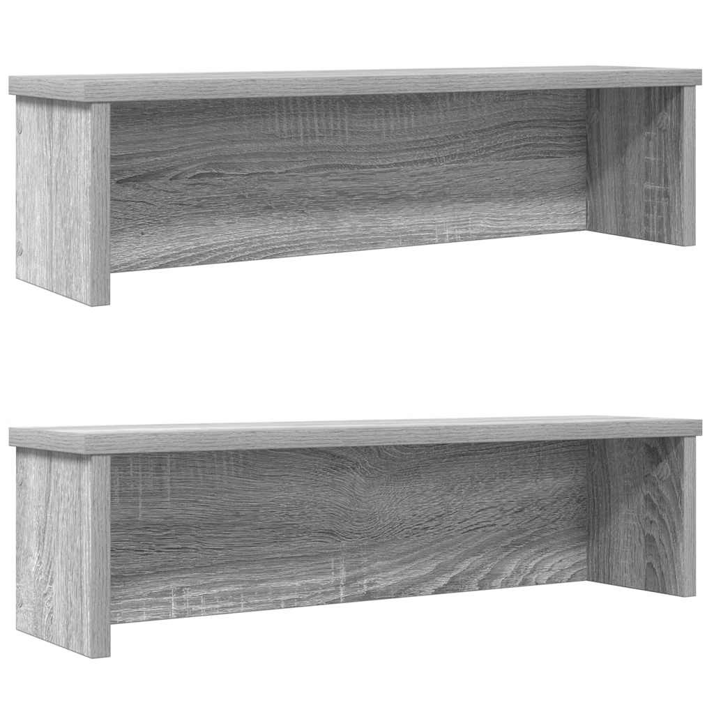 vidaXL Küchenregale Stapelbar 2 Stk. Grau Sonoma 60x15x16 cm