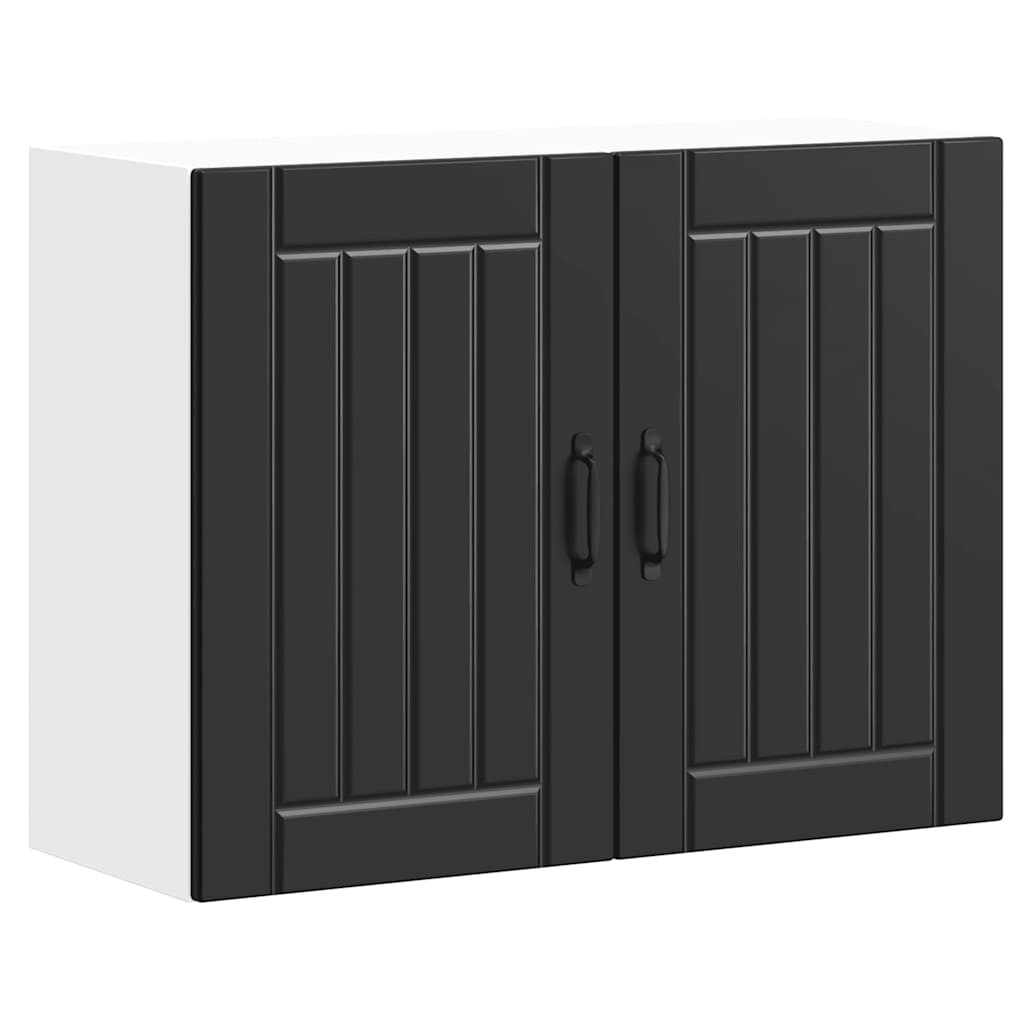 vidaXL Küchen-Hängeschrank Lucca Schwarz Holzwerkstoff