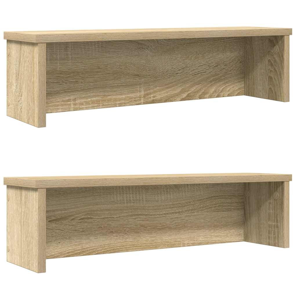 vidaXL Küchenregale Stapelbar 2 Stk. Sonoma-Eiche 60x15x16 cm