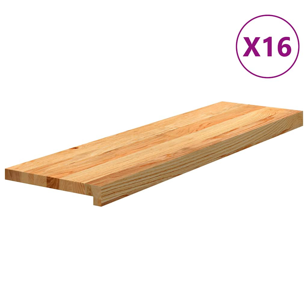 vidaXL Treppenstufen 16 Stk. Hellbraun 90x25x2 cm Massivholz Eiche