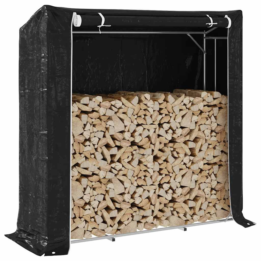 vidaXL Brennholzregal mit Regenschutz 200x60x200 cm Verzinkter Stahl
