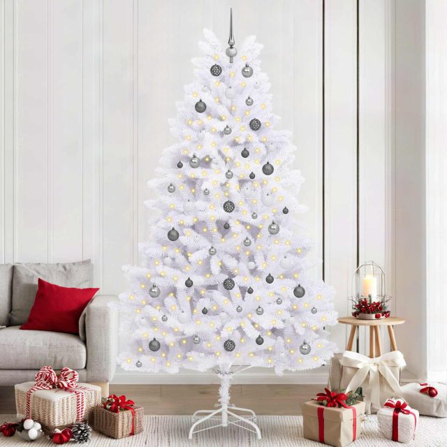 vidaXL Künstlicher Weihnachtsbaum Weiß 120 x 120 x 240 cm