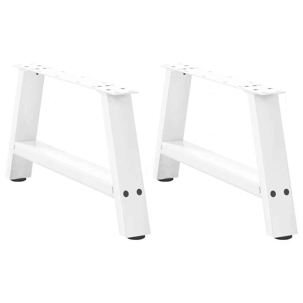 vidaXL Couchtischbeine A-Form 2 Stk. Weiß 60x(30-31) cm Stahl
