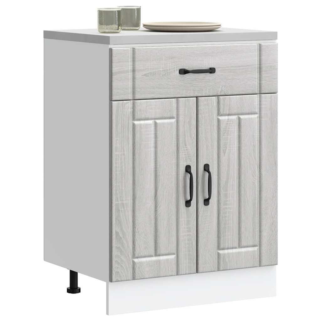 vidaXL Küchen-Unterschrank Lucca Grau Sonoma Holzwerkstoff