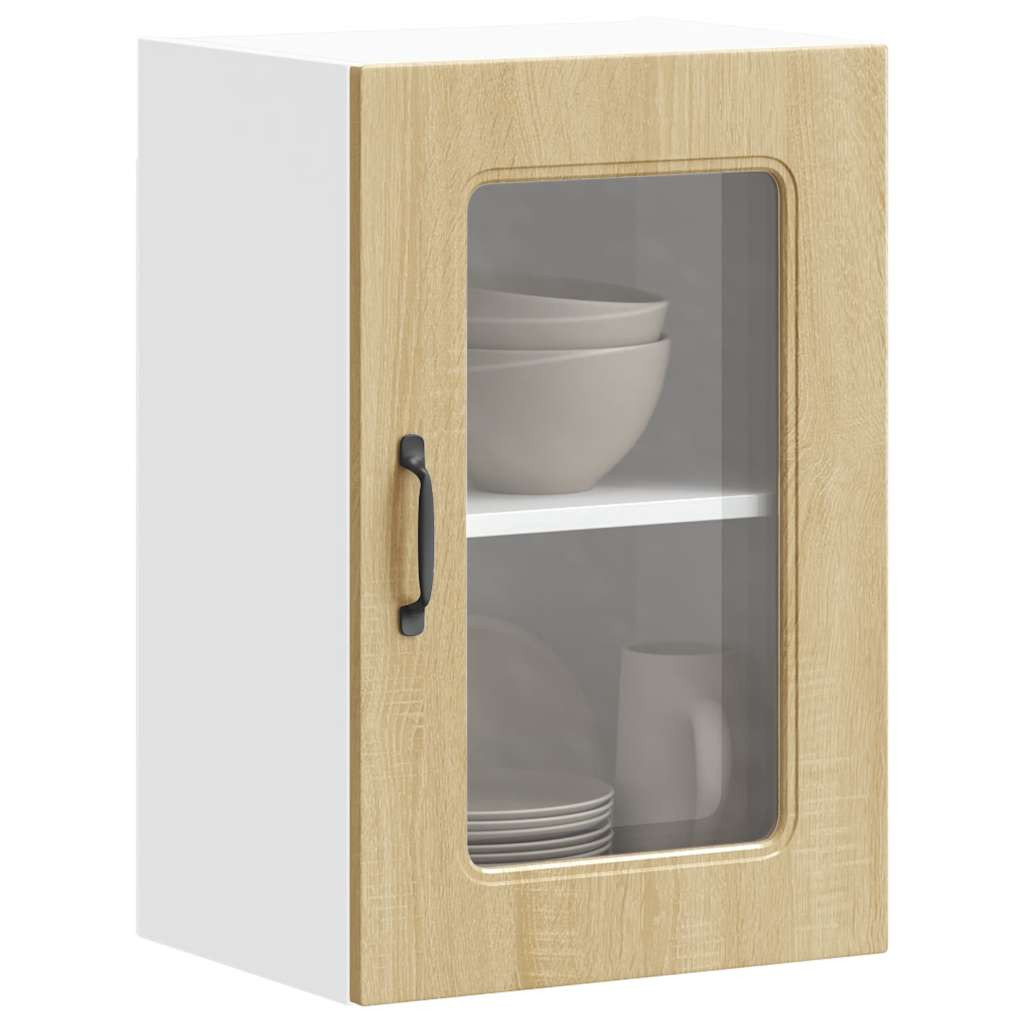 vidaXL Küchen-Hängeschrank mit Glastür Kalmar Sonoma-Eiche Holzwerkstoff