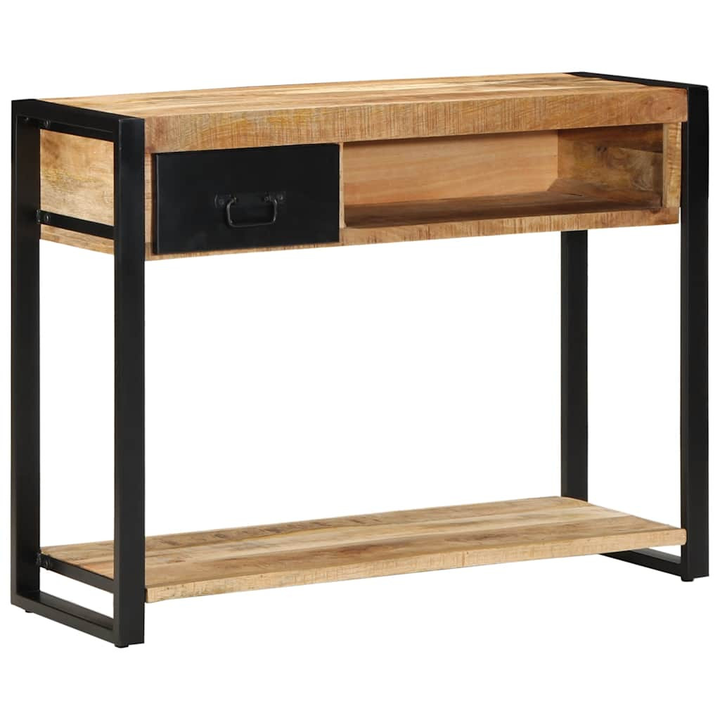 vidaXL Konsolentisch 100x35x75 cm Raues Massivholz Mango