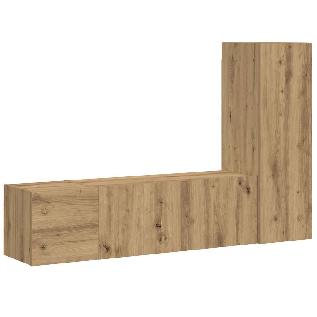 vidaXL TV-Wandschränke 3 Stk. Artisan-Eiche Holzwerkstoff