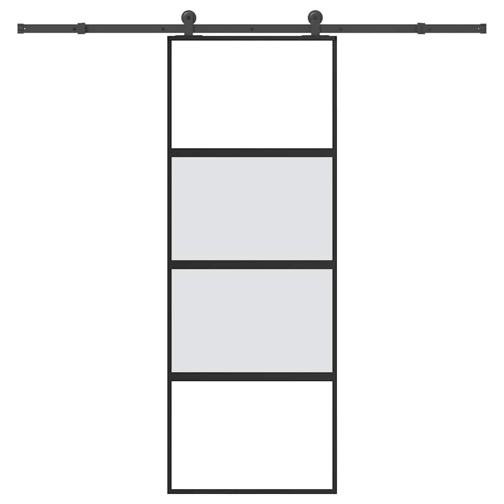 vidaXL Schiebetür mit Beschlag 76x205 cm Hartglas & Aluminium