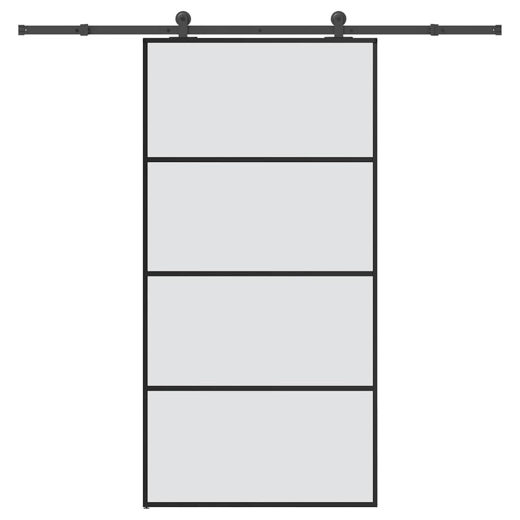 vidaXL Schiebetür mit Beschlag 102,5x205 cm ESG-Glas & Aluminium