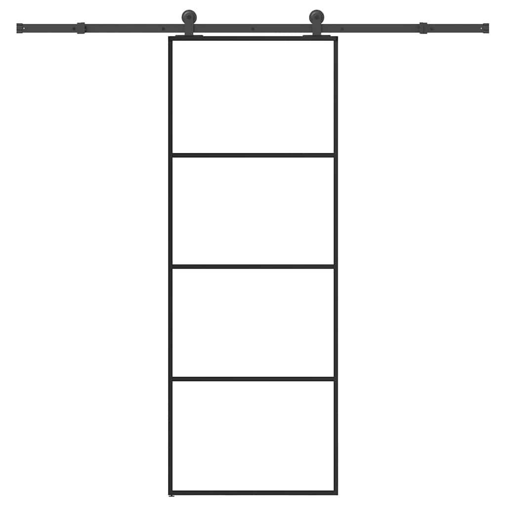 vidaXL Schiebetür mit Beschlag 76x205 cm ESG-Glas & Aluminium