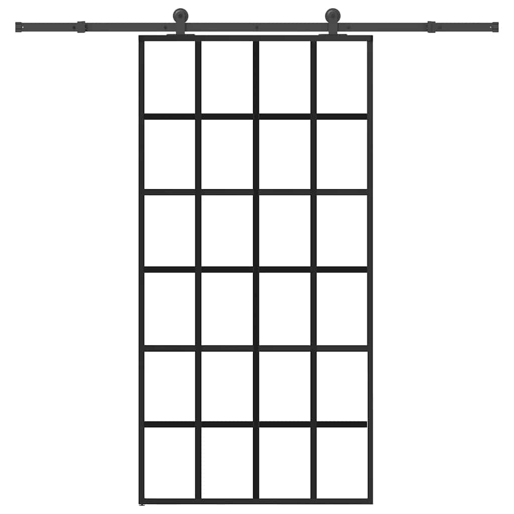vidaXL Schiebetür mit Beschlag 102x205 cm ESG-Glas & Aluminium
