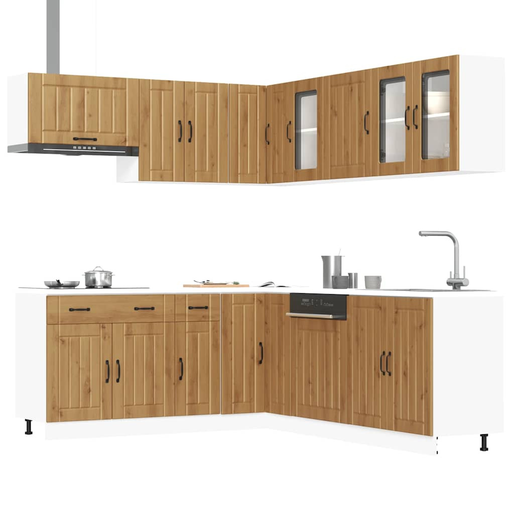 vidaXL 11-tlg. Küchenschrank-Set Lucca Artisan-Eiche Holzwerkstoff