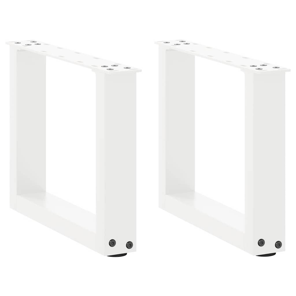 vidaXL Couchtischbeine U-Form 2 Stk. Weiß 30x(30-31) cm Stahl