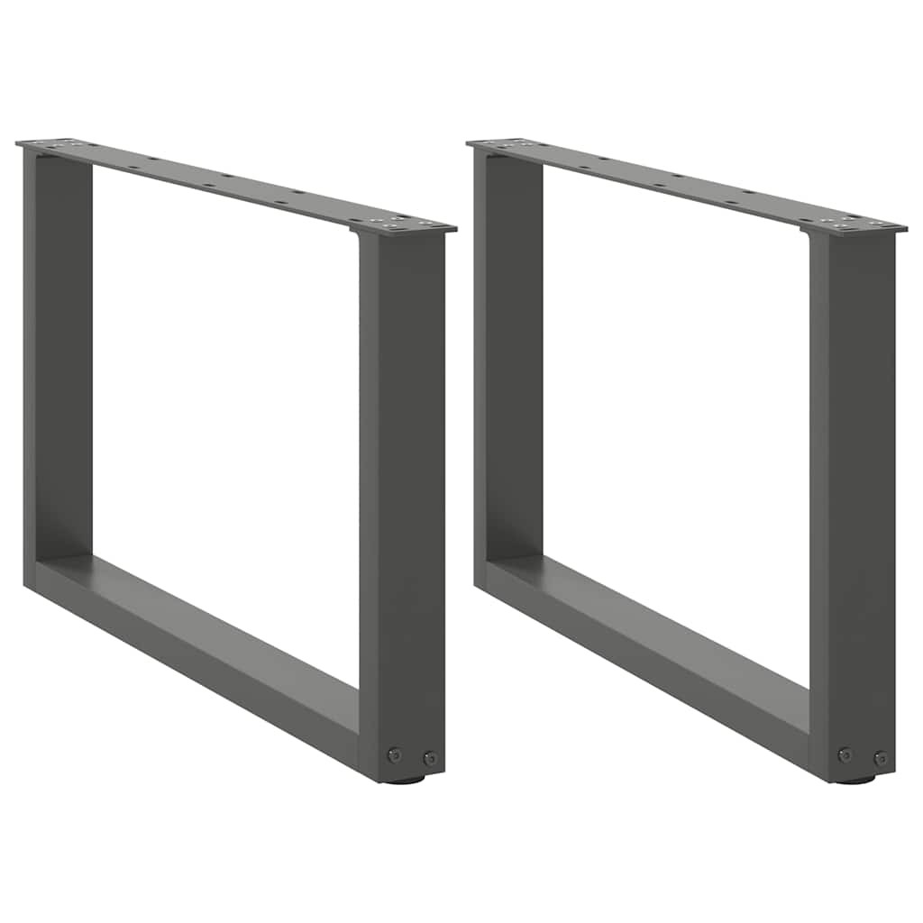 vidaXL Couchtischbeine U-Form 2 Stk. Anthrazit 60x(42-43) cm Stahl