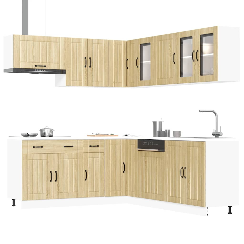 vidaXL 11-tlg. Küchenschrank-Set Lucca Sonoma-Eiche Holzwerkstoff