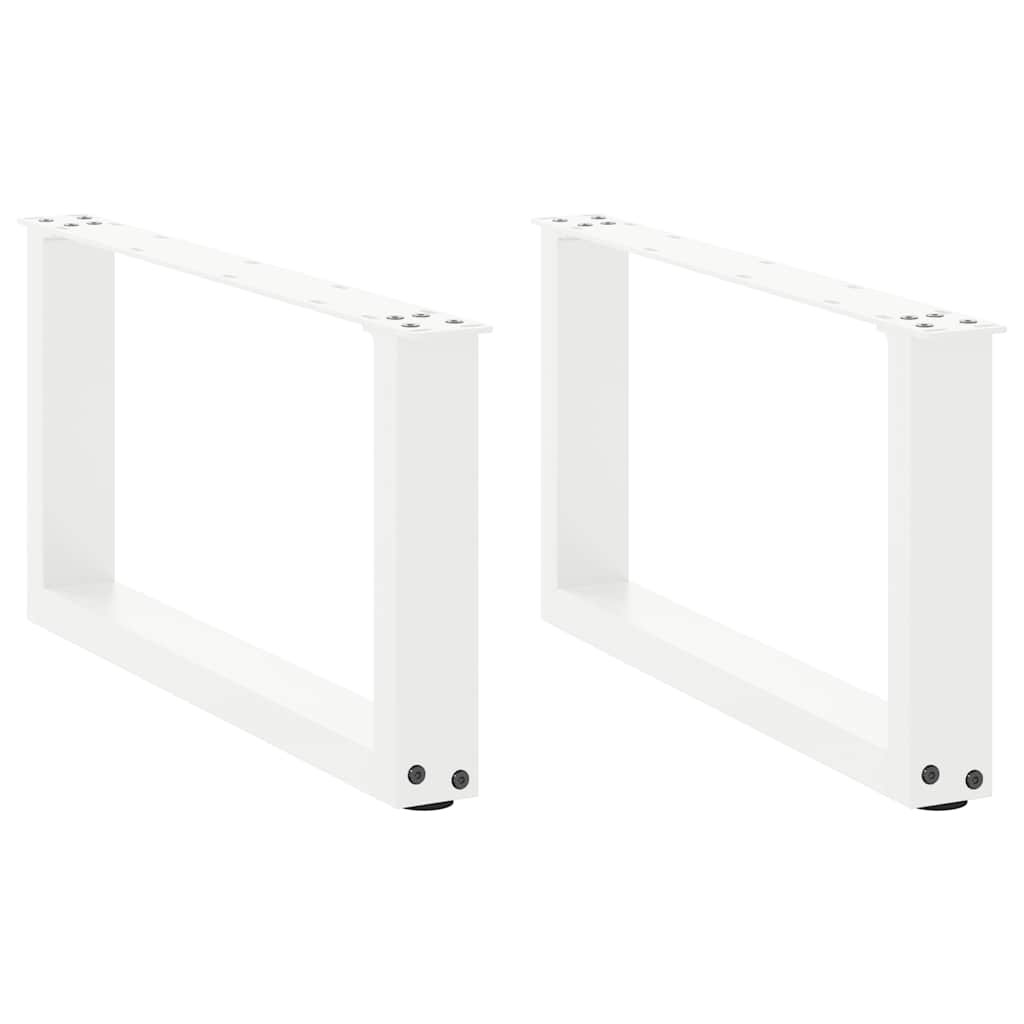 vidaXL Couchtischbeine U-Form 2 Stk. Weiß 60x(30-31) cm Stahl