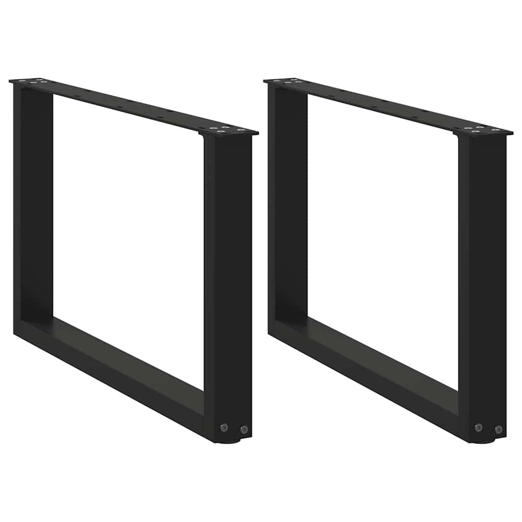 vidaXL Couchtischbeine U-Form 2 Stk. Schwarz 60x(42-43) cm Stahl