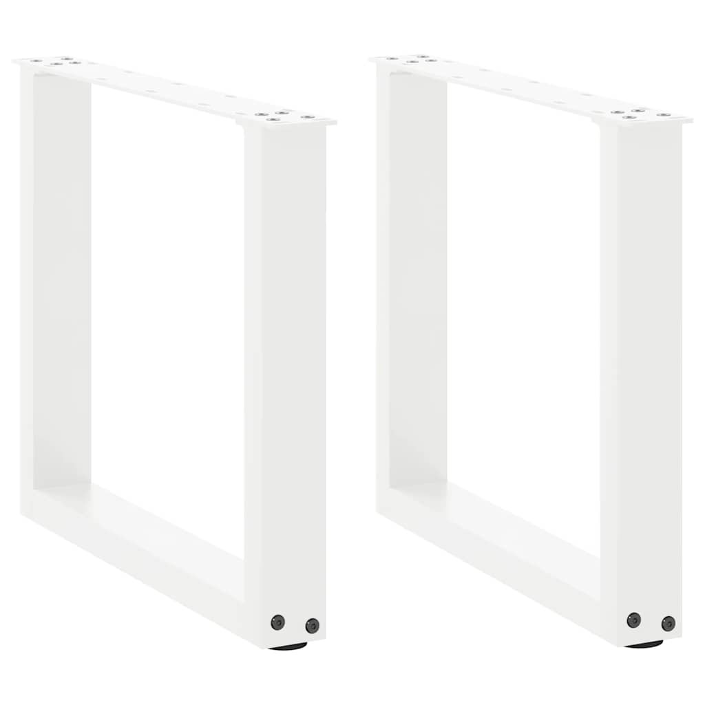 vidaXL Couchtischbeine U-Form 2 Stk. Weiß 50x(42-43) cm Stahl