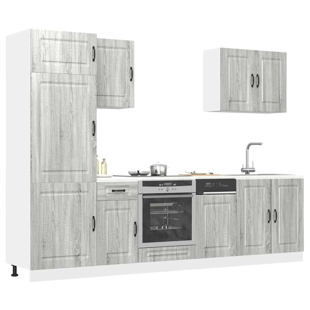 vidaXL 7-tlg. Küchenschrank-Set Kalmar Grau Sonoma Holzwerkstoff