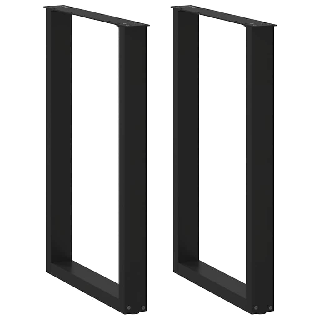 vidaXL Bartischbeine U-Form 2 Stk. Schwarz 60x(90-91) cm Stahl