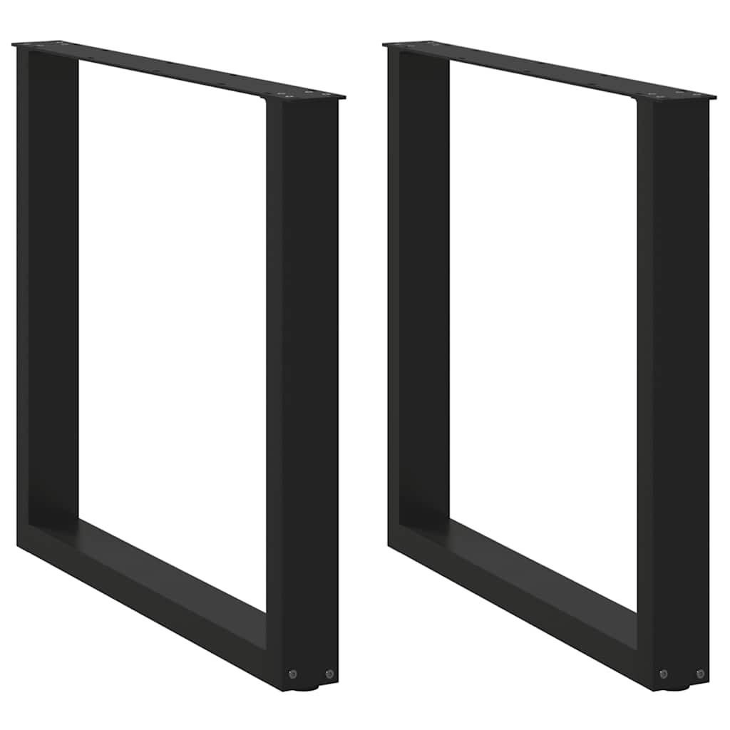 vidaXL Esstischbeine U-Form 2 Stk. Schwarz 80x(72-73) cm Stahl