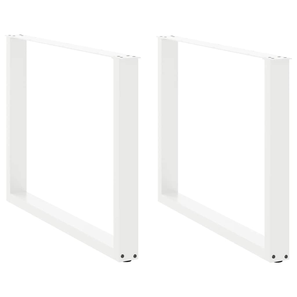 vidaXL Esstischbeine U-Form 2 Stk. Weiß 100x(72-73) cm Stahl