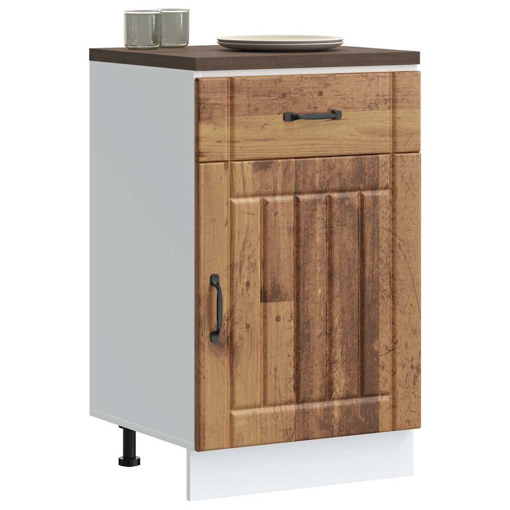 vidaXL Küchen-Unterschrank Lucca Altholz-Optik Holzwerkstoff
