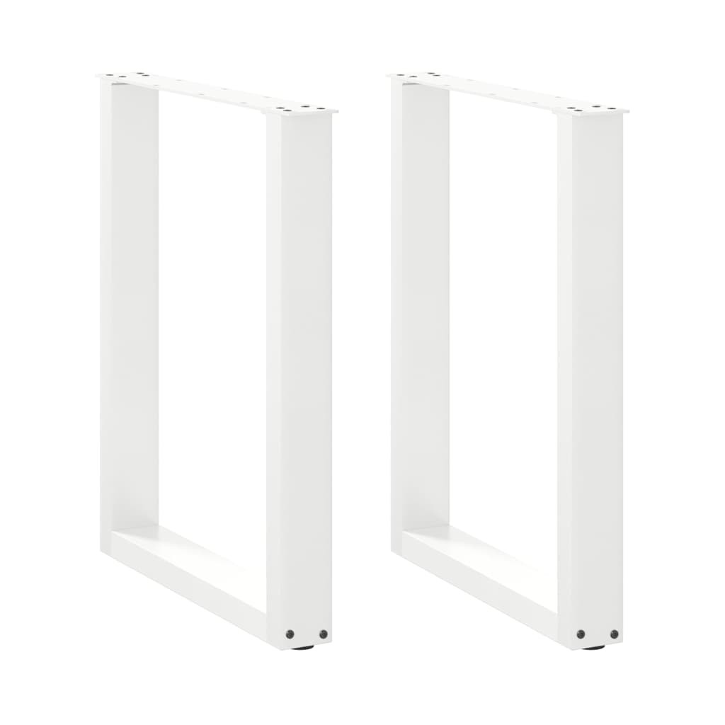 vidaXL Esstischbeine U-Form 2 Stk. Weiß 60x(72-73) cm Stahl