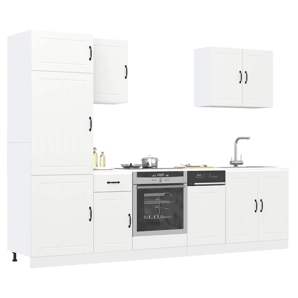 vidaXL 7-tlg. Küchenschrank-Set Lucca Weiß Holzwerkstoff
