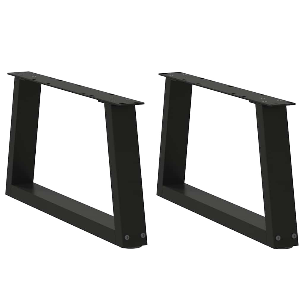 vidaXL Couchtischbeine V-Form 2 Stück Schwarz 60x(30-31,3) cm Stahl
