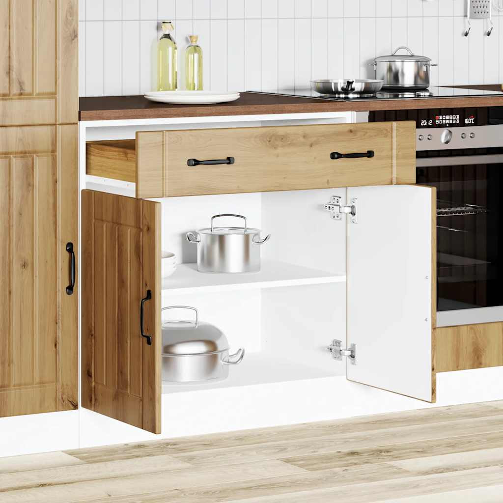 vidaXL Küchen-Unterschrank Lucca Artisan-Eiche Holzwerkstoff