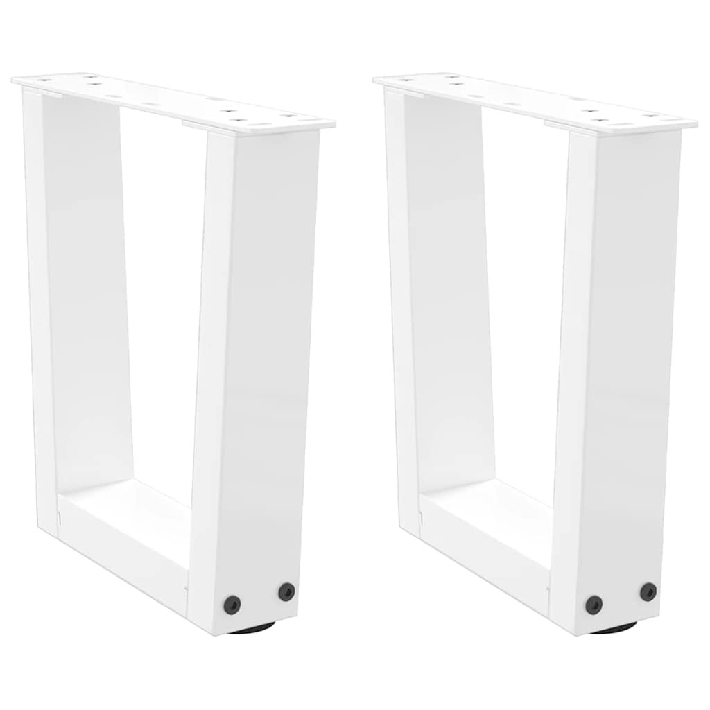 vidaXL Couchtischbeine V-Form 2 Stück Weiß 30x(30-31,3) cm Stahl