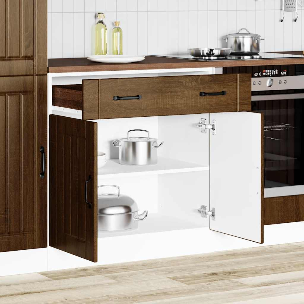 vidaXL Küchen-Unterschrank Lucca Braun Eichen-Optik Holzwerkstoff