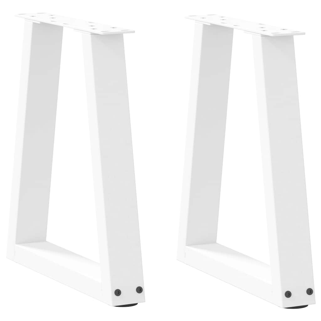 vidaXL Couchtischbeine V-Form 2 Stück Weiß 38x(42-43,3) cm Stahl