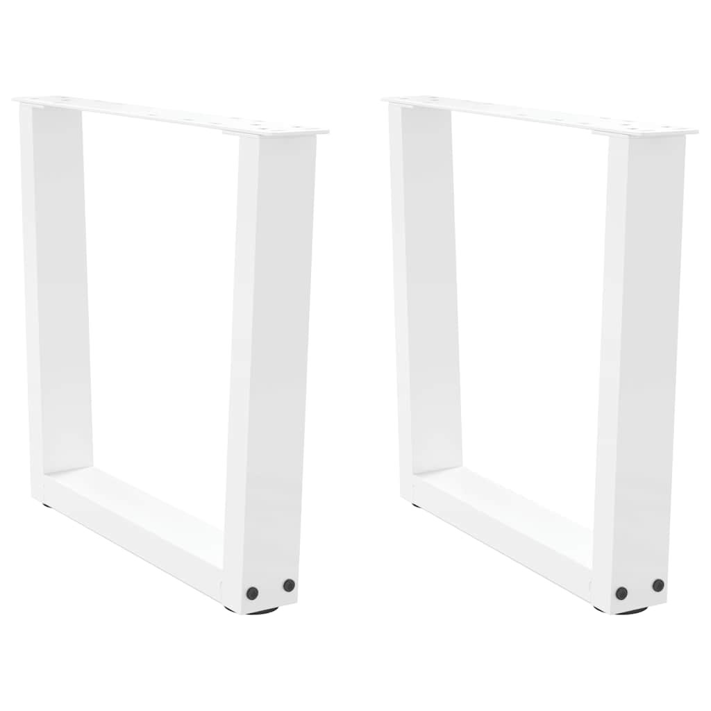 vidaXL Couchtischbeine V-Form 2 Stück Weiß 50x(42-43,3) cm Stahl