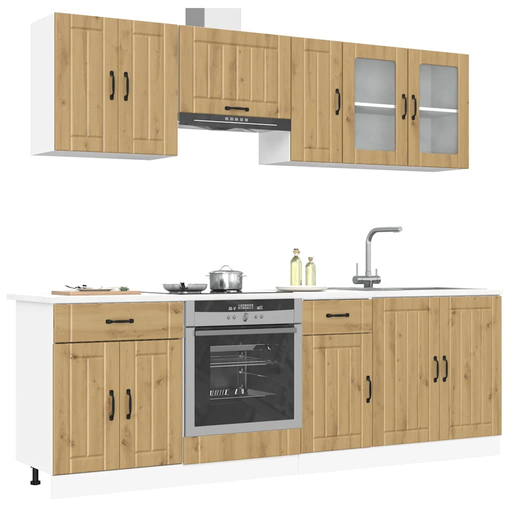 vidaXL 8-tlg. Küchenschrank-Set Kalmar Artisan-Eiche Holzwerkstoff
