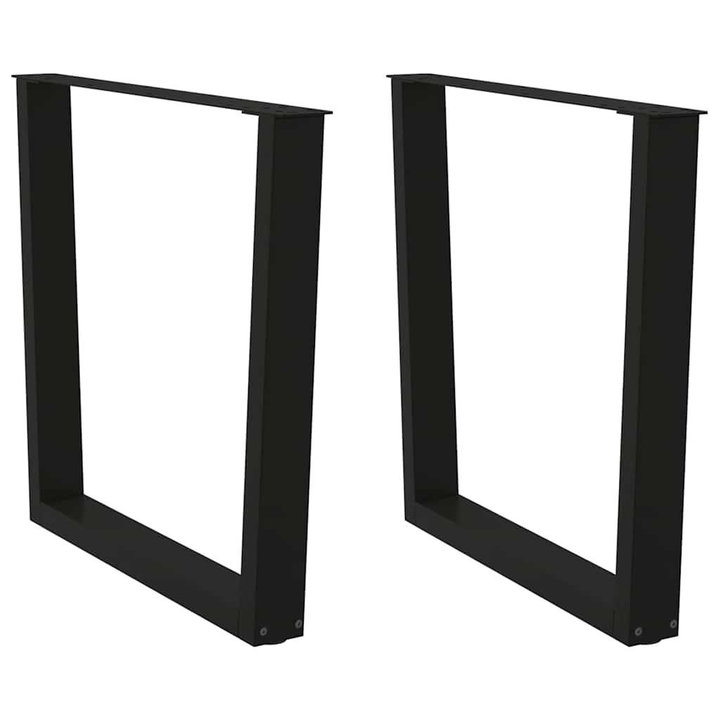 vidaXL Esstischbeine V-Form 2 Stück Schwarz 80x(72-73,3) cm Stahl