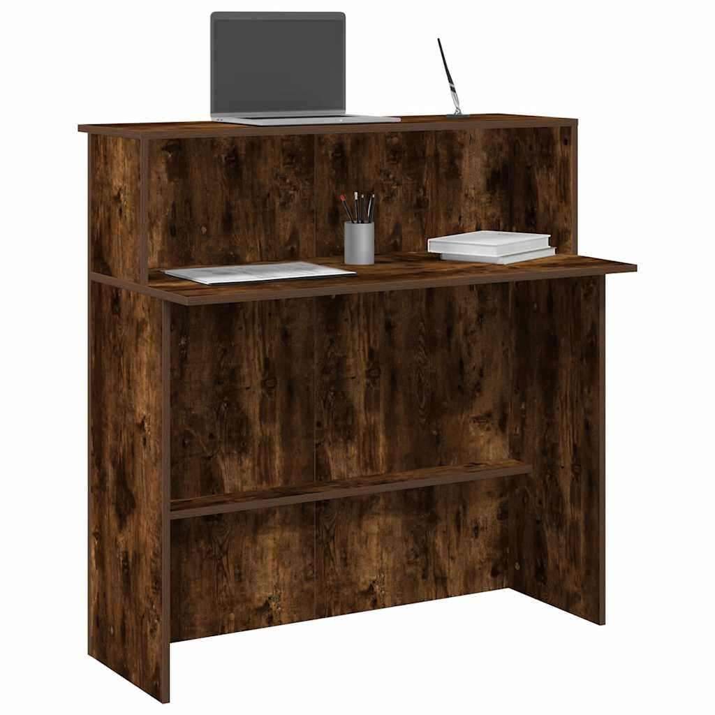 vidaXL Empfangstheke Räuchereiche 100x50x103,5 cm Holzwerkstoff