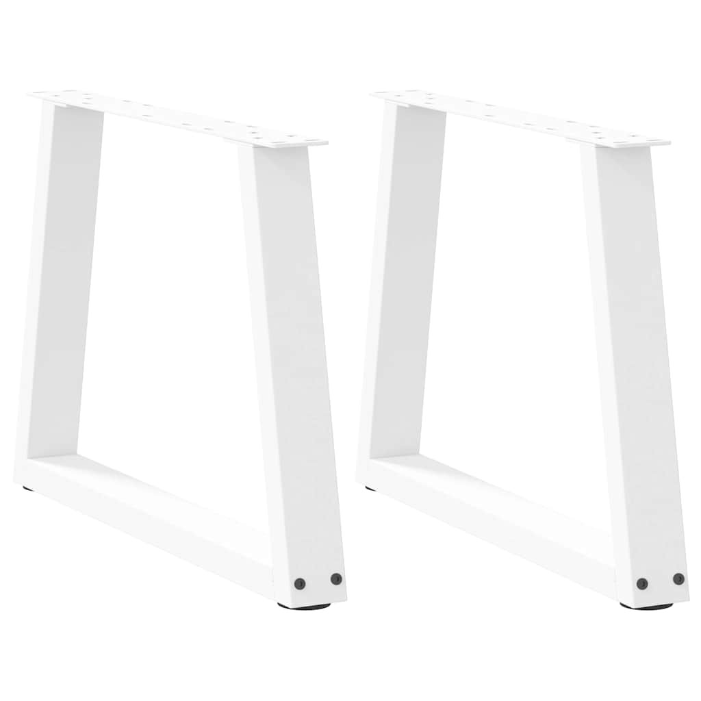 vidaXL Couchtischbeine V-Form 2 Stück Weiß 60x(42-43,3) cm Stahl