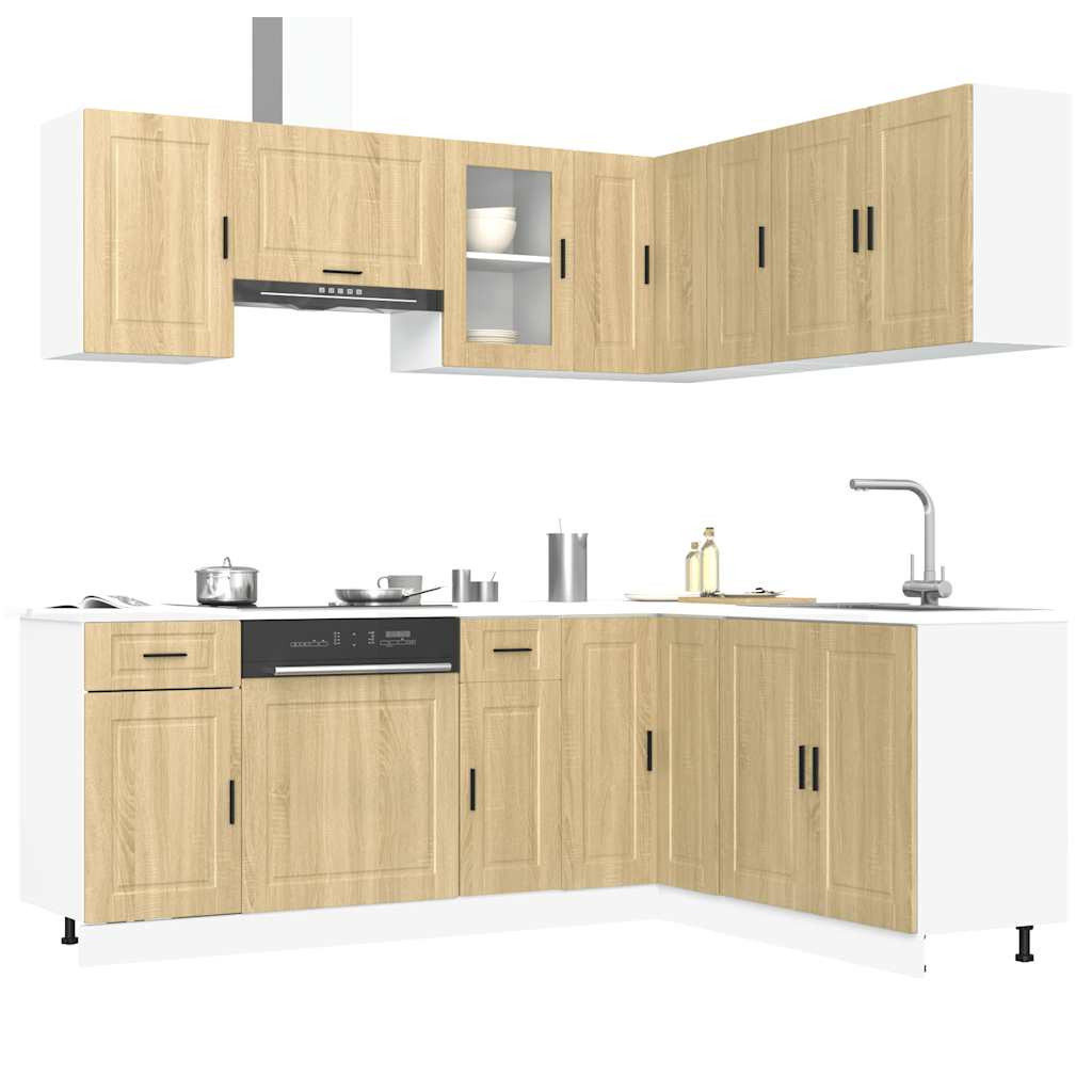 vidaXL 11-tlg. Küchenschrank-Set Porto Sonoma-Eiche Holzwerkstoff