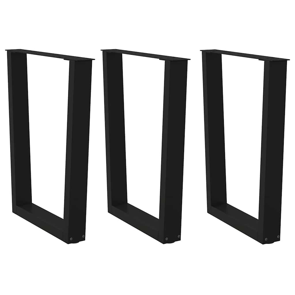 vidaXL Esstisch Beine V-Form 3 Stück Schwarz 70x(72-73,3) cm Stahl