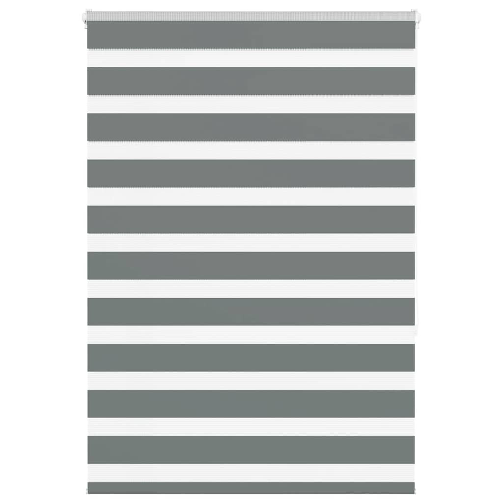 vidaXL Doppelrollo Dunkelgrau 95x150 cm Stoffbreite 90,9 cm Polyester