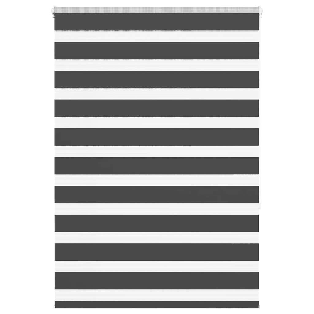 vidaXL Doppelrollo Schwarz 105x150 cm Stoffbreite 100,9 cm Polyester